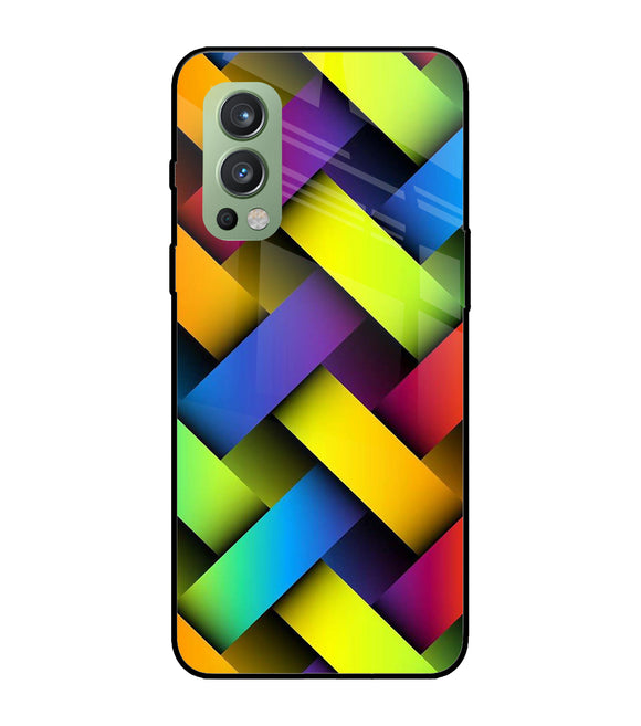 Abstract Colorful Stripes OnePlus Nord 2 5G Glass Cover