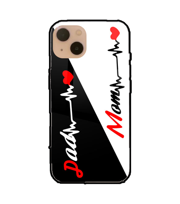 Dad Mom Heartline iPhone 13 Glass Cover