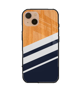 Black And White Wooden iPhone 13 Glass Cover