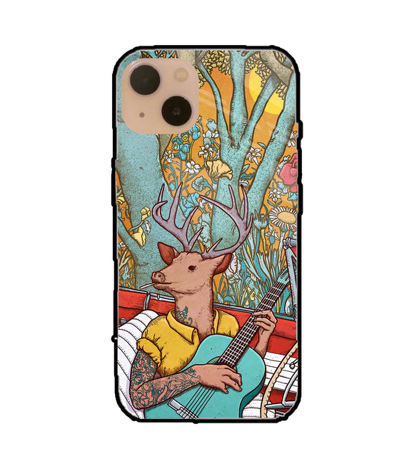 Deer Doodle Art iPhone 13 Glass Cover