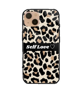 Leopard Print Self Love iPhone 13 Glass Cover