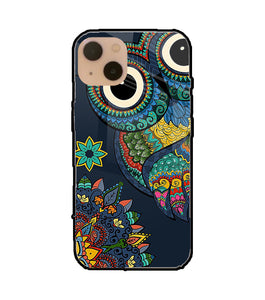 Abstract Owl Art iPhone 13 Glass Cover