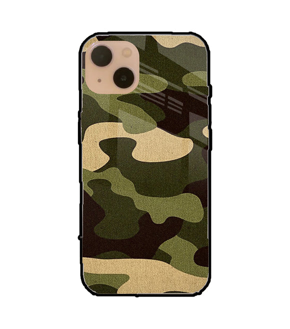 Camouflage Canvas iPhone 13 Glass Cover