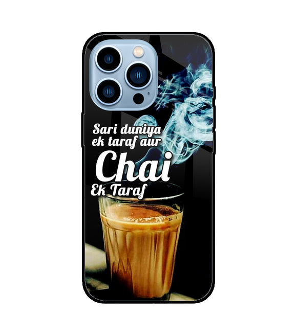 Chai Ek Taraf Quote iPhone 13 Pro Glass Cover