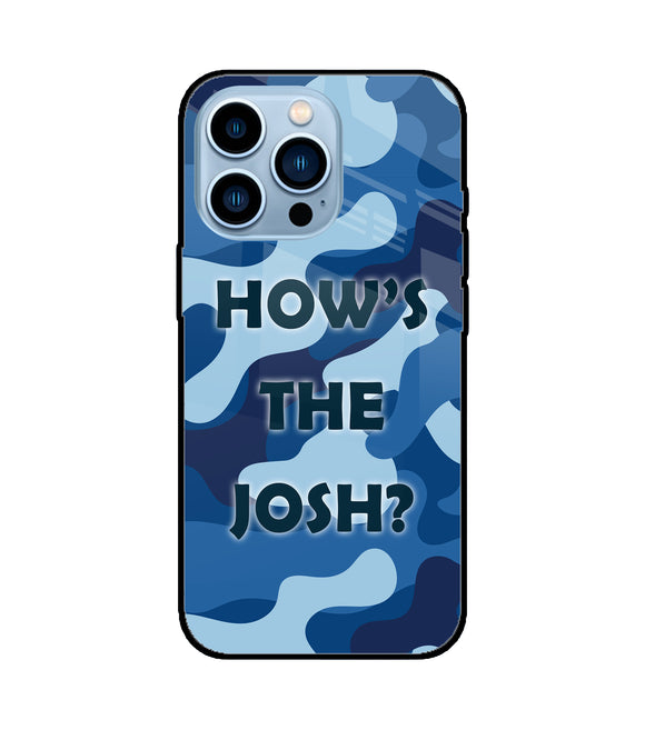Camouflage Blue iPhone 13 Pro Glass Cover