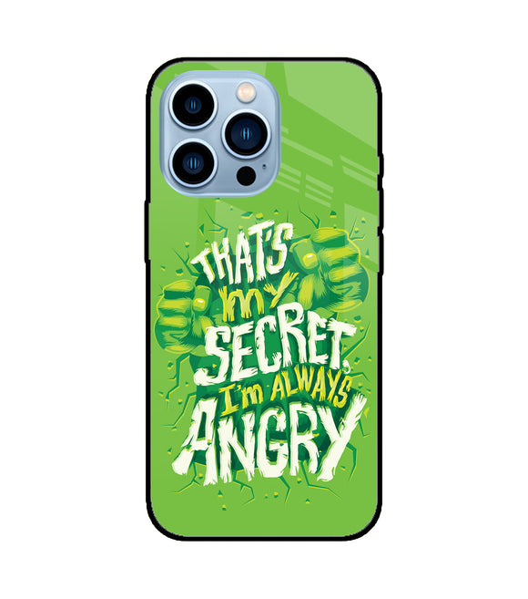 Hulk Smash Quote iPhone 13 Pro Glass Cover