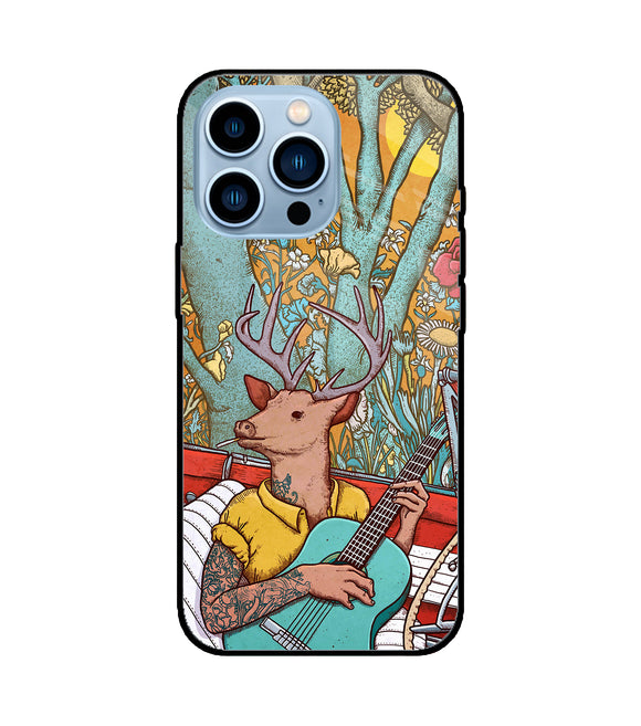 Deer Doodle Art iPhone 13 Pro Glass Cover