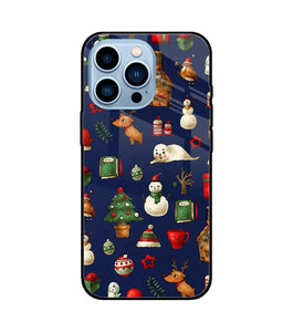Canvas Christmas Print iPhone 13 Pro Glass Cover