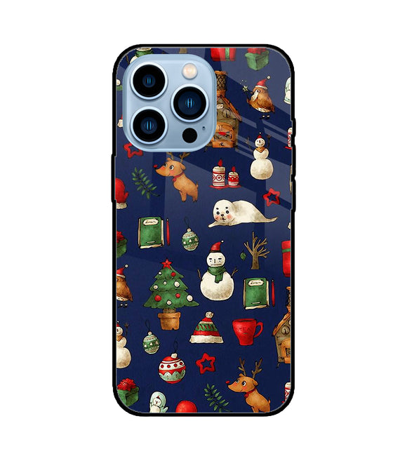 Canvas Christmas Print iPhone 13 Pro Glass Cover