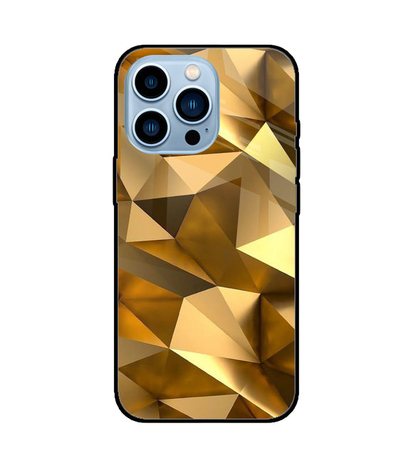 Golden Poly Art iPhone 13 Pro Glass Cover