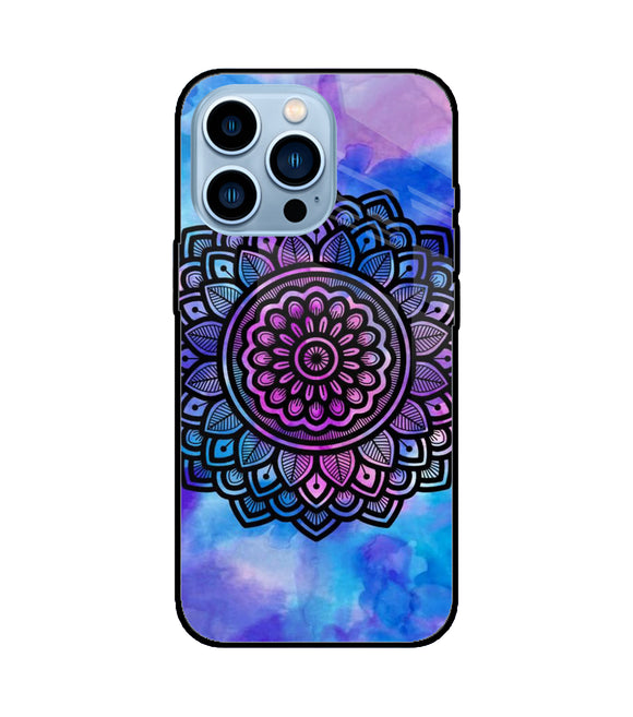 Mandala Water Color Art iPhone 13 Pro Glass Cover