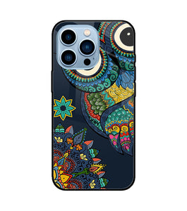 Abstract Owl Art iPhone 13 Pro Glass Cover