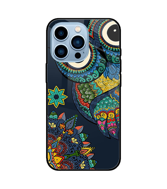 Abstract Owl Art iPhone 13 Pro Glass Cover