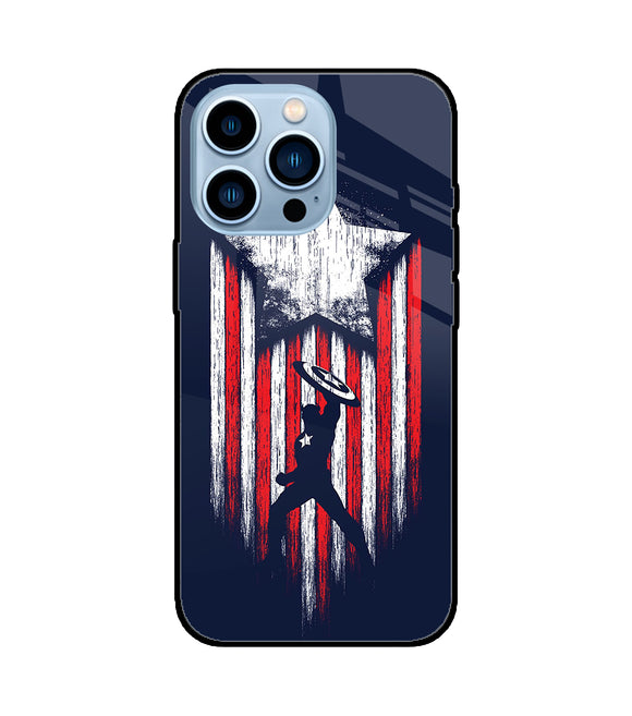 Captain America Marvel Art iPhone 13 Pro Glass Cover