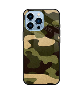 Camouflage Canvas iPhone 13 Pro Glass Cover