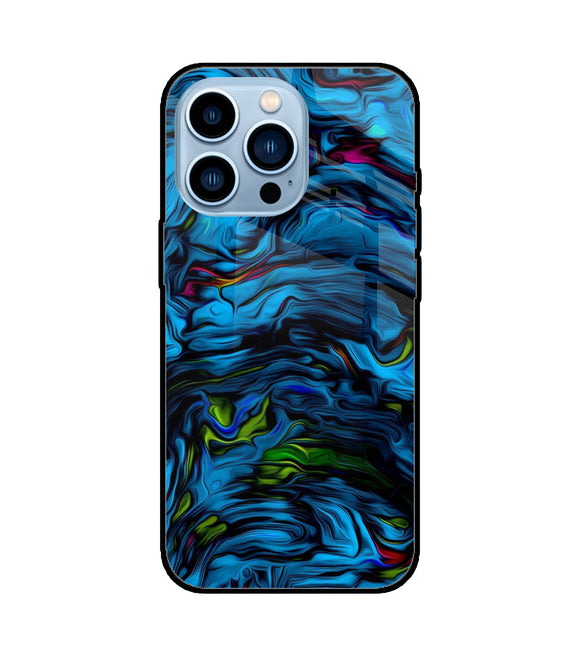 Dark Blue Abstract iPhone 13 Pro Glass Cover