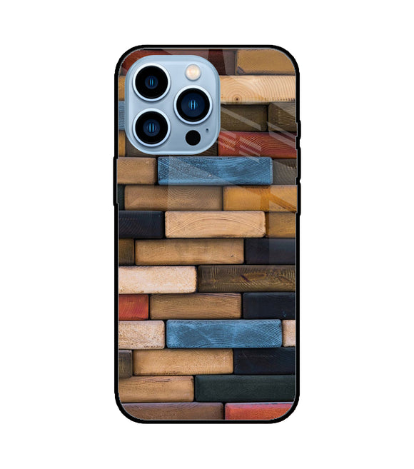Colorful Wooden Bricks iPhone 13 Pro Glass Cover