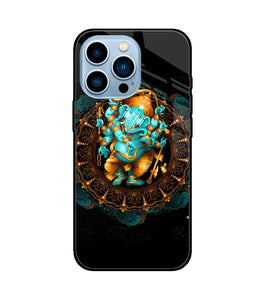 Lord Ganesha Art iPhone 13 Pro Glass Cover