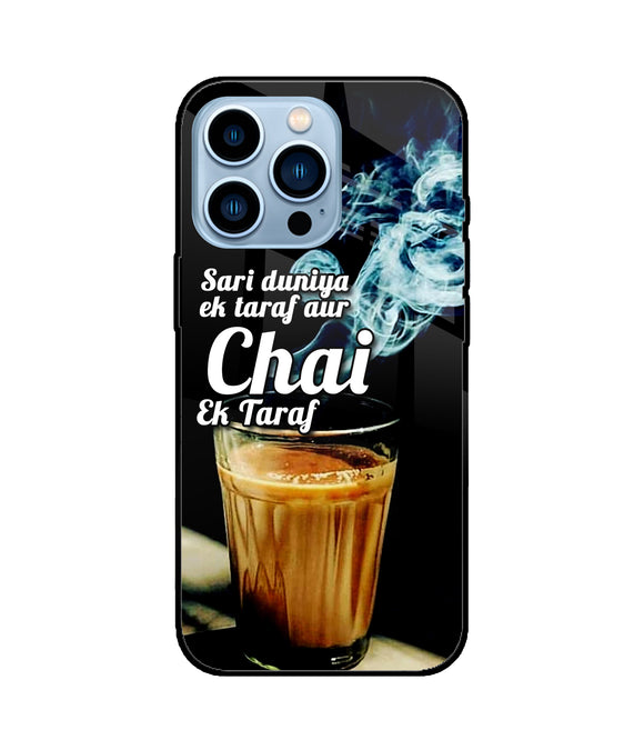 Chai Ek Taraf Quote iPhone 13 Pro Max Glass Cover
