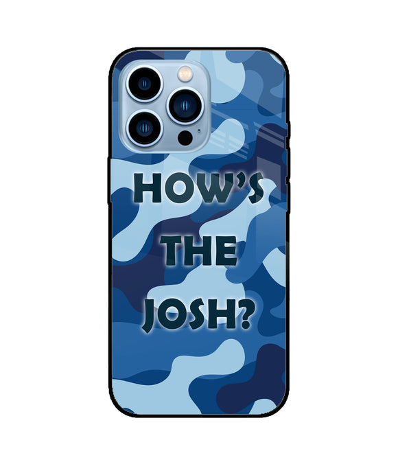 Camouflage Blue iPhone 13 Pro Max Glass Cover