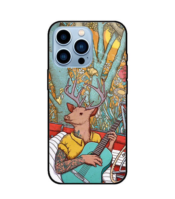 Deer Doodle Art iPhone 13 Pro Max Glass Cover