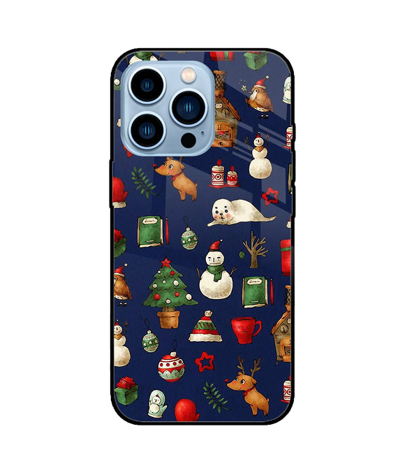 Canvas Christmas Print iPhone 13 Pro Max Glass Cover