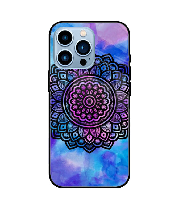 Mandala Water Color Art iPhone 13 Pro Max Glass Cover