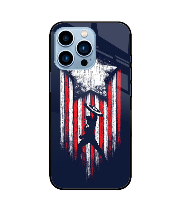 Captain America Marvel Art iPhone 13 Pro Max Glass Cover