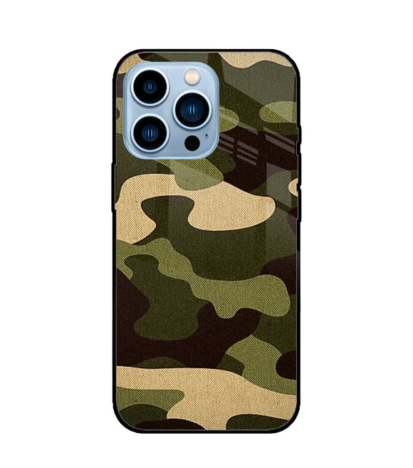 Camouflage Canvas iPhone 13 Pro Max Glass Cover