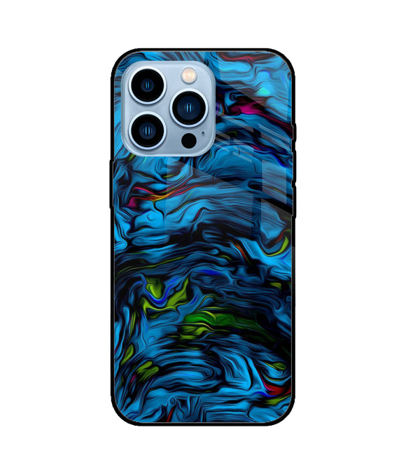 Dark Blue Abstract iPhone 13 Pro Max Glass Cover