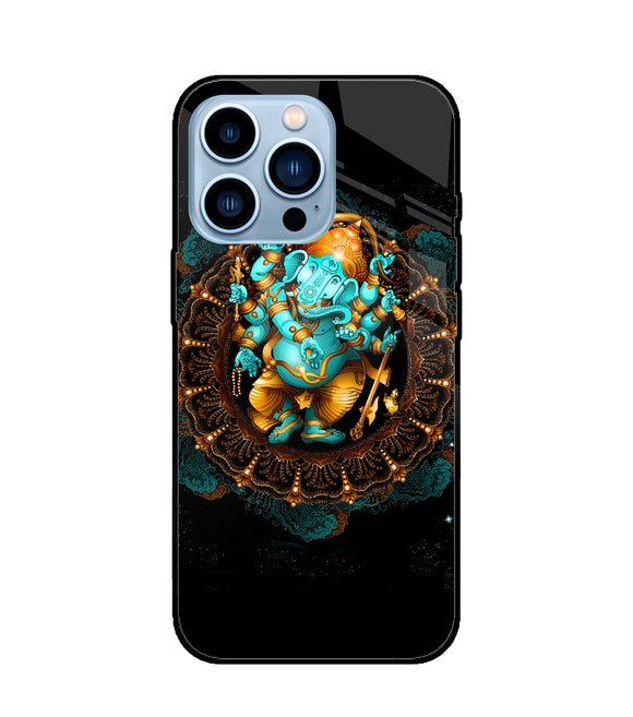 Lord Ganesha Art iPhone 13 Pro Max Glass Cover