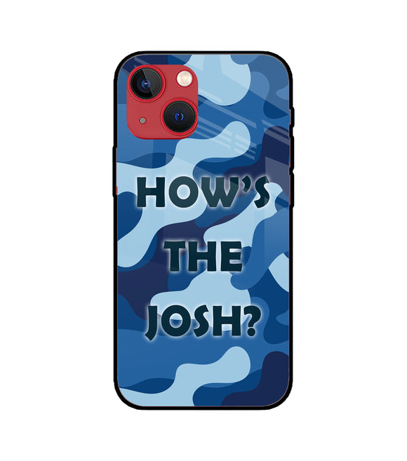 Camouflage Blue iPhone 13 Mini Glass Cover