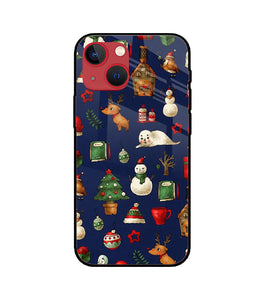 Canvas Christmas Print iPhone 13 Mini Glass Cover