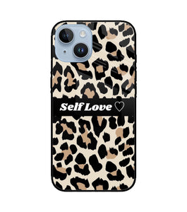 Leopard Print Self Love iPhone 14 Glass Cover