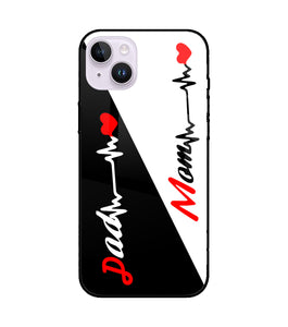 Dad Mom Heartline iPhone 14 Plus Glass Cover