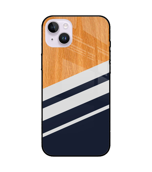 Black And White Wooden iPhone 14 Plus Glass Cover