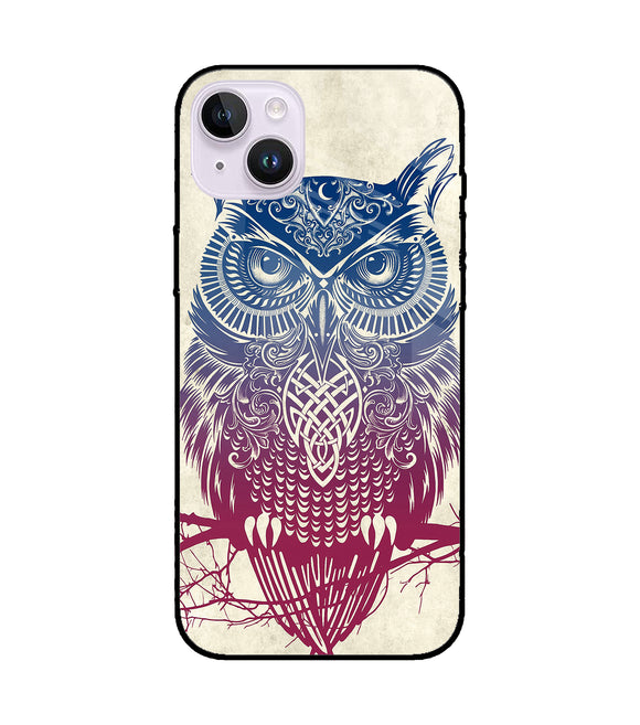 Owl Drill Paint iPhone 14 Plus Glass Cover