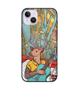 Deer Doodle Art iPhone 14 Plus Glass Cover