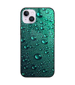 Green Water Drops iPhone 14 Plus Glass Cover