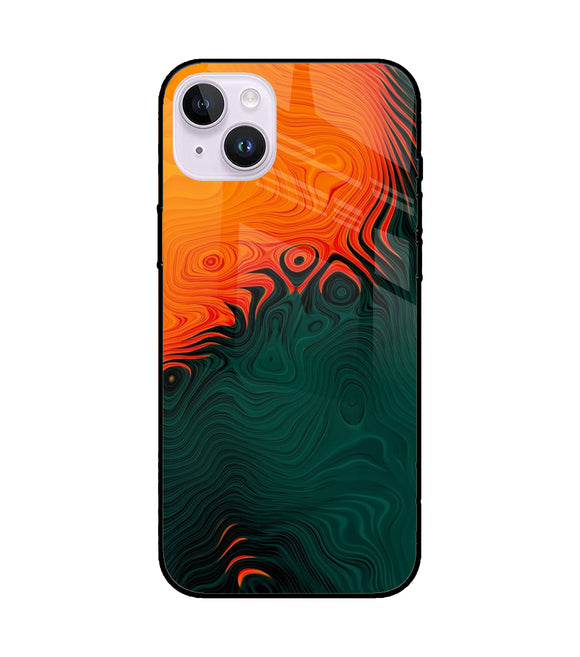 Orange Green Abstract Art iPhone 14 Plus Glass Cover