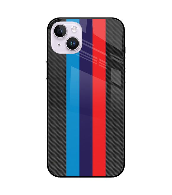 BMW Stripes Pattern iPhone 14 Plus Glass Cover