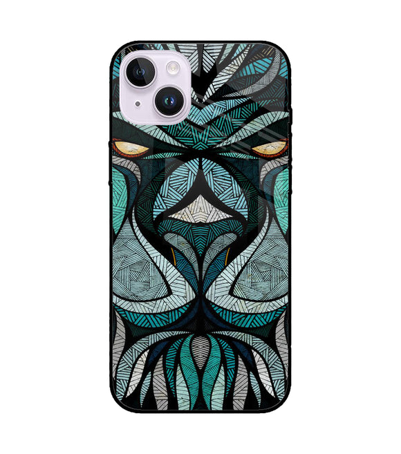 Lion Tattoo Art iPhone 14 Plus Glass Cover