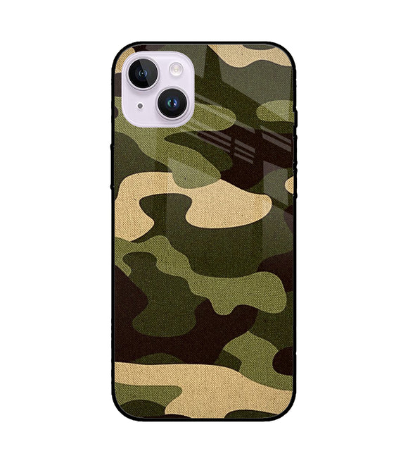 Camouflage Canvas iPhone 14 Plus Glass Cover