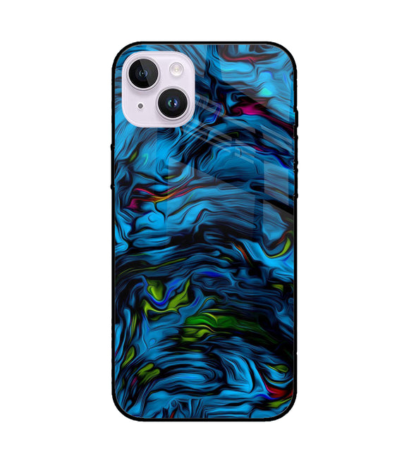 Dark Blue Abstract iPhone 14 Plus Glass Cover