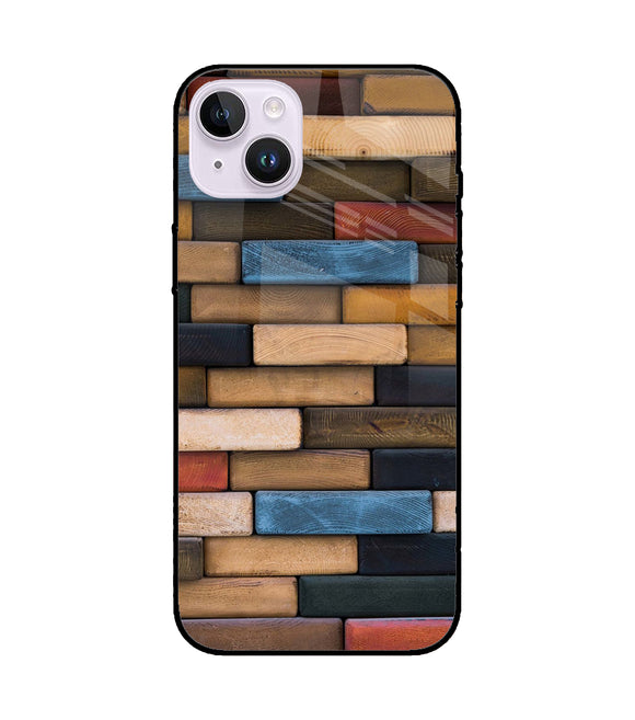 Colorful Wooden Bricks iPhone 14 Plus Glass Cover