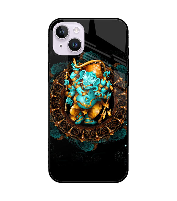 Lord Ganesha Art iPhone 14 Plus Glass Cover