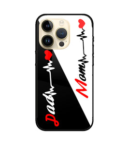 Dad Mom Heartline iPhone 14 Pro Glass Cover