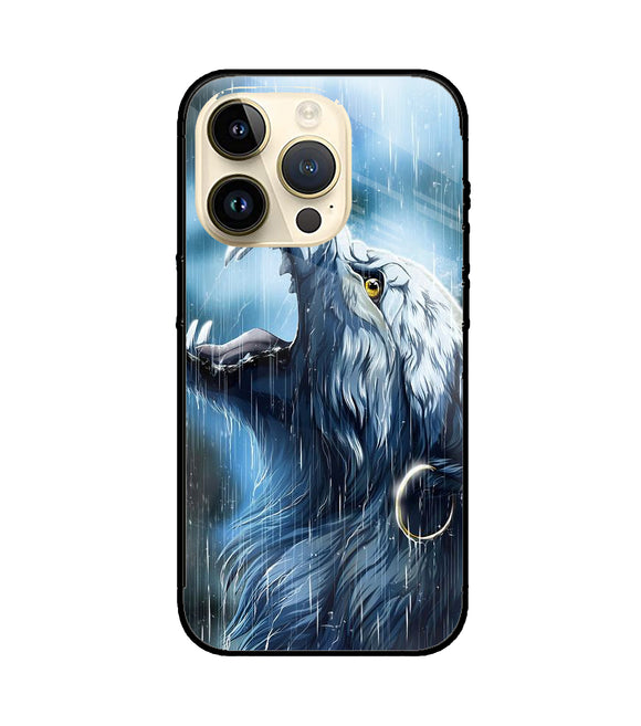 Wolf in Rain iPhone 14 Pro Glass Cover