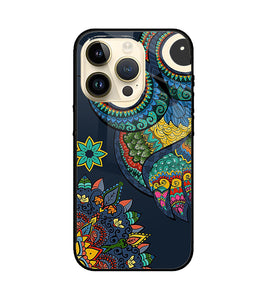 Abstract Owl Art iPhone 14 Pro Glass Cover