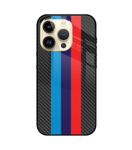 BMW Stripes Pattern iPhone 14 Pro Glass Cover
